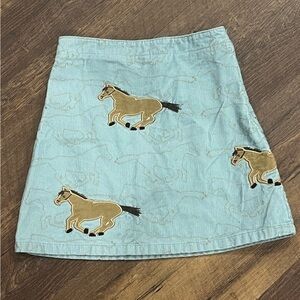 Lands End‎ corduroy skort girls size 10 light blue equestrian adjustable waist